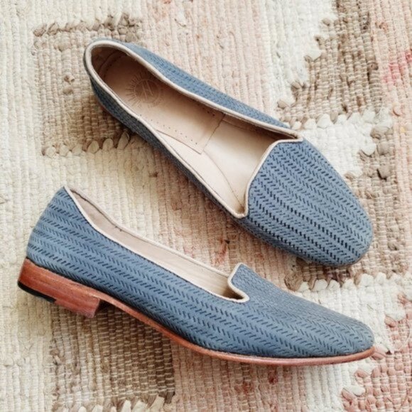 Summertime Bohemian Loafers Perforated Leather Suede size EU 37 / US 6.5 - Picture 2 of 14